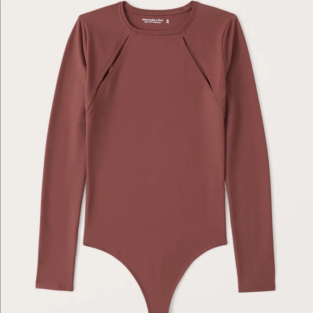 Abercrombie maroon long sleeve bodysuit